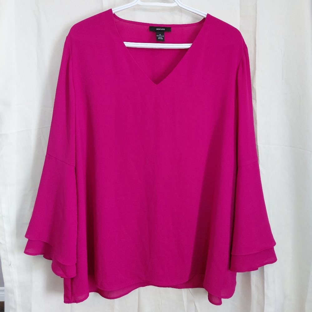 Alfani Magenta V-Neck Blouse